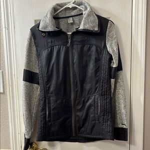 Black and Gray Jacket with Zip Front